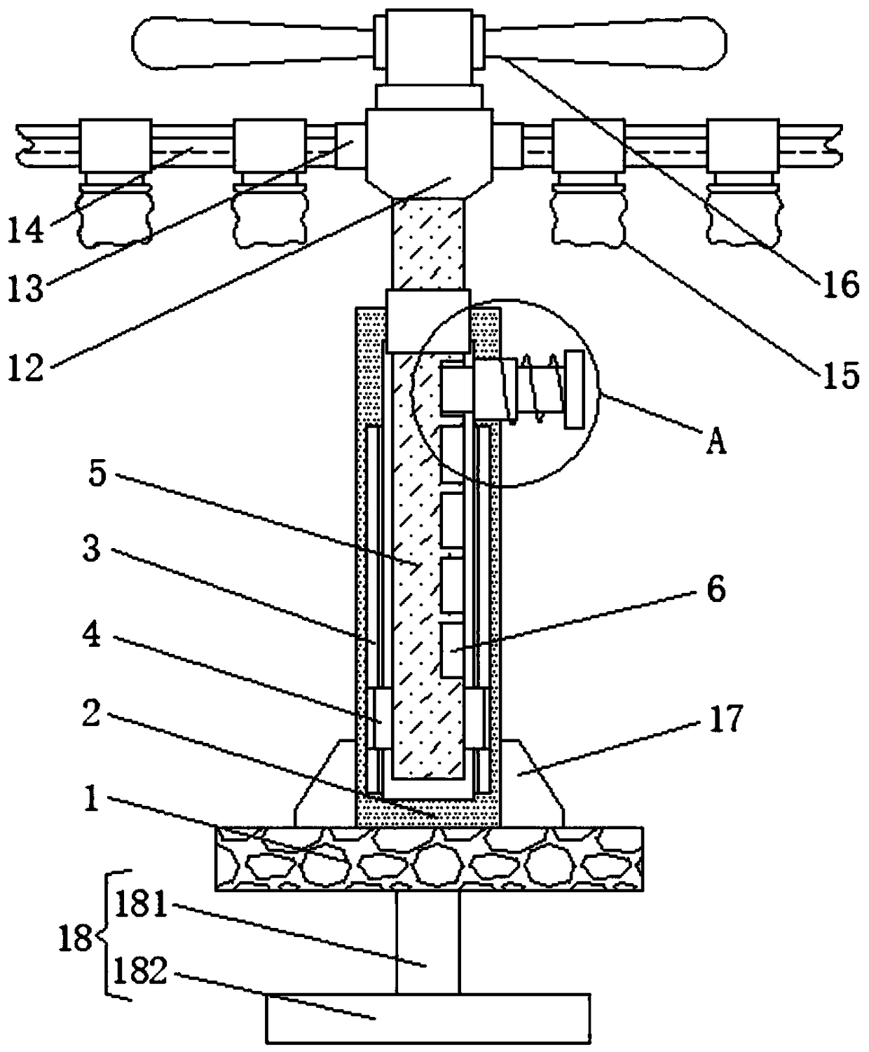 Multifunctional climbing support for kiwi fruit planting