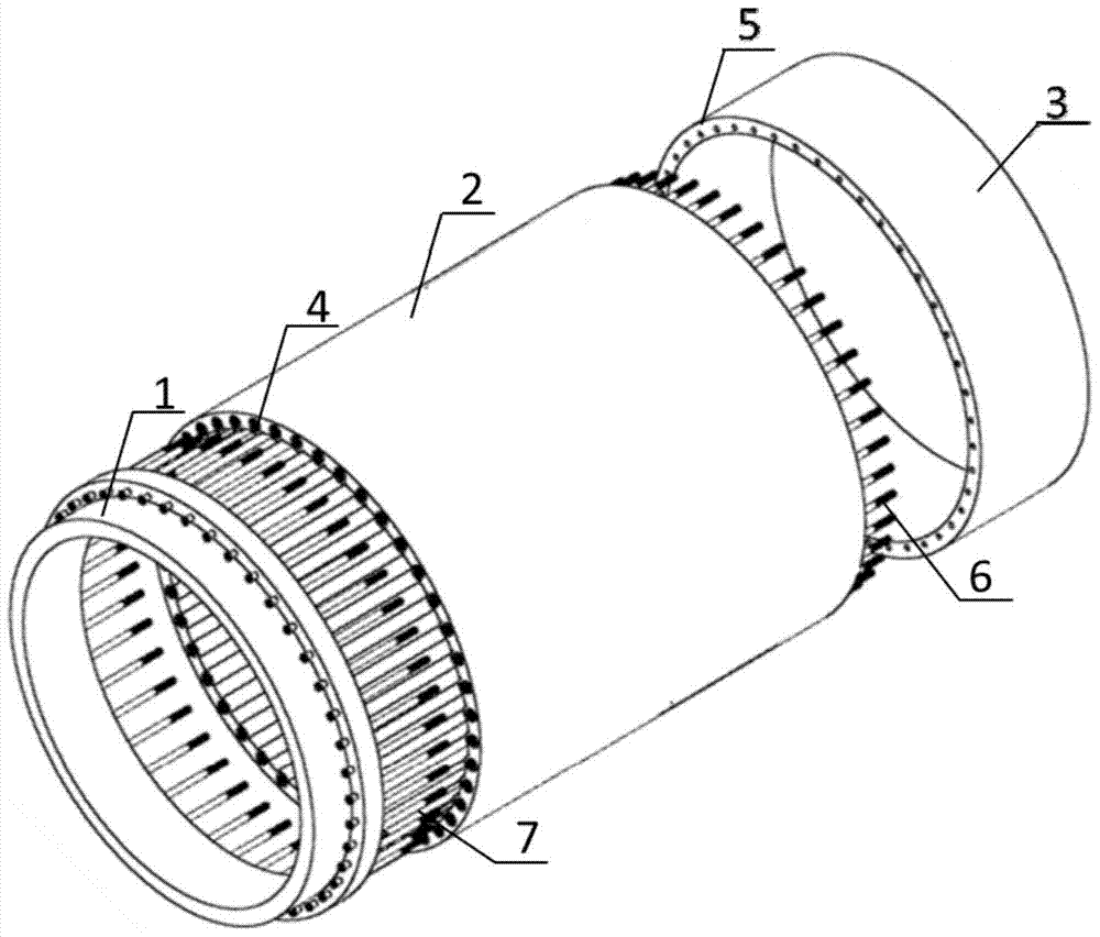 Wind power blade root extension component and manufacturing method thereof