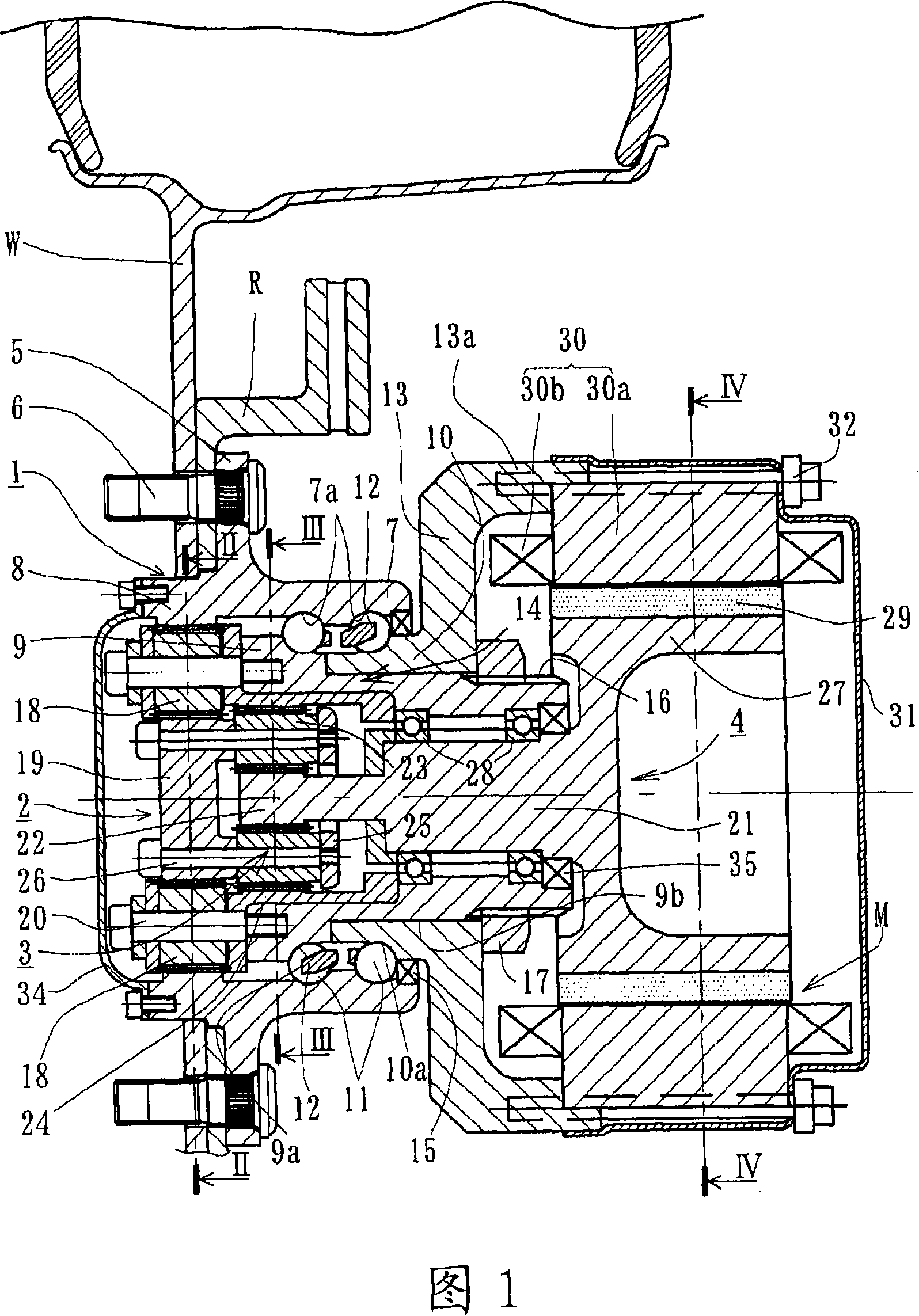 Motor-driven wheel driving apparatus