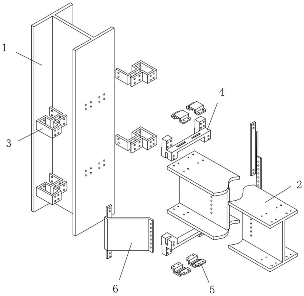 Convenient-to-assemble steel structure beam-column connecting joint