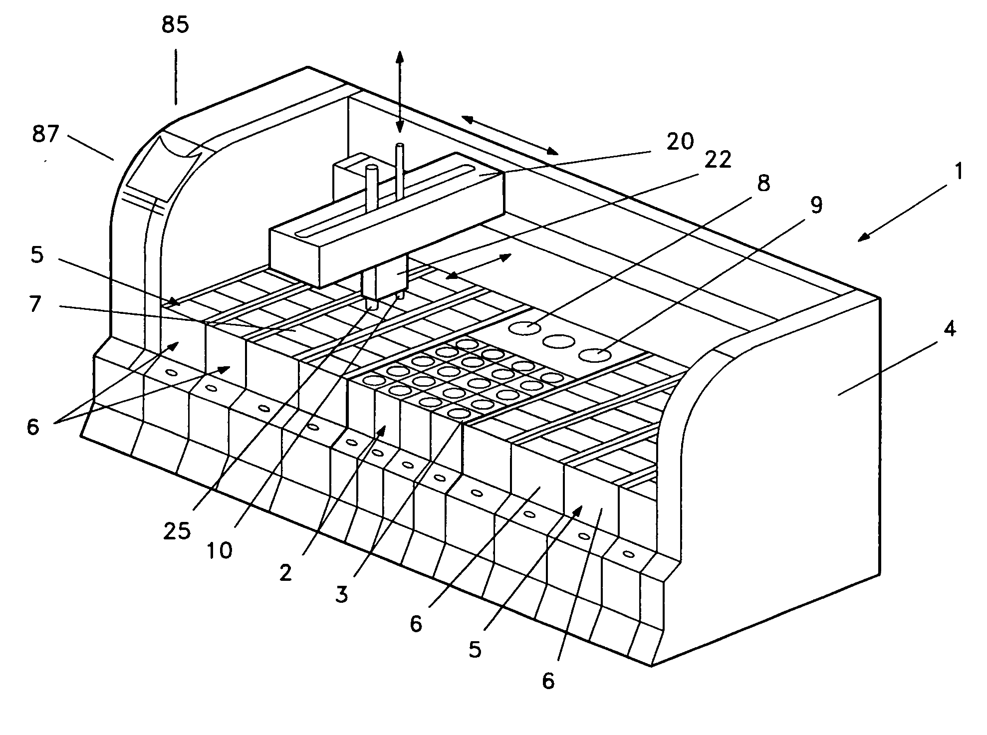 Automated sample processing apparatus and a method of automated treating of samples and use of such apparatus