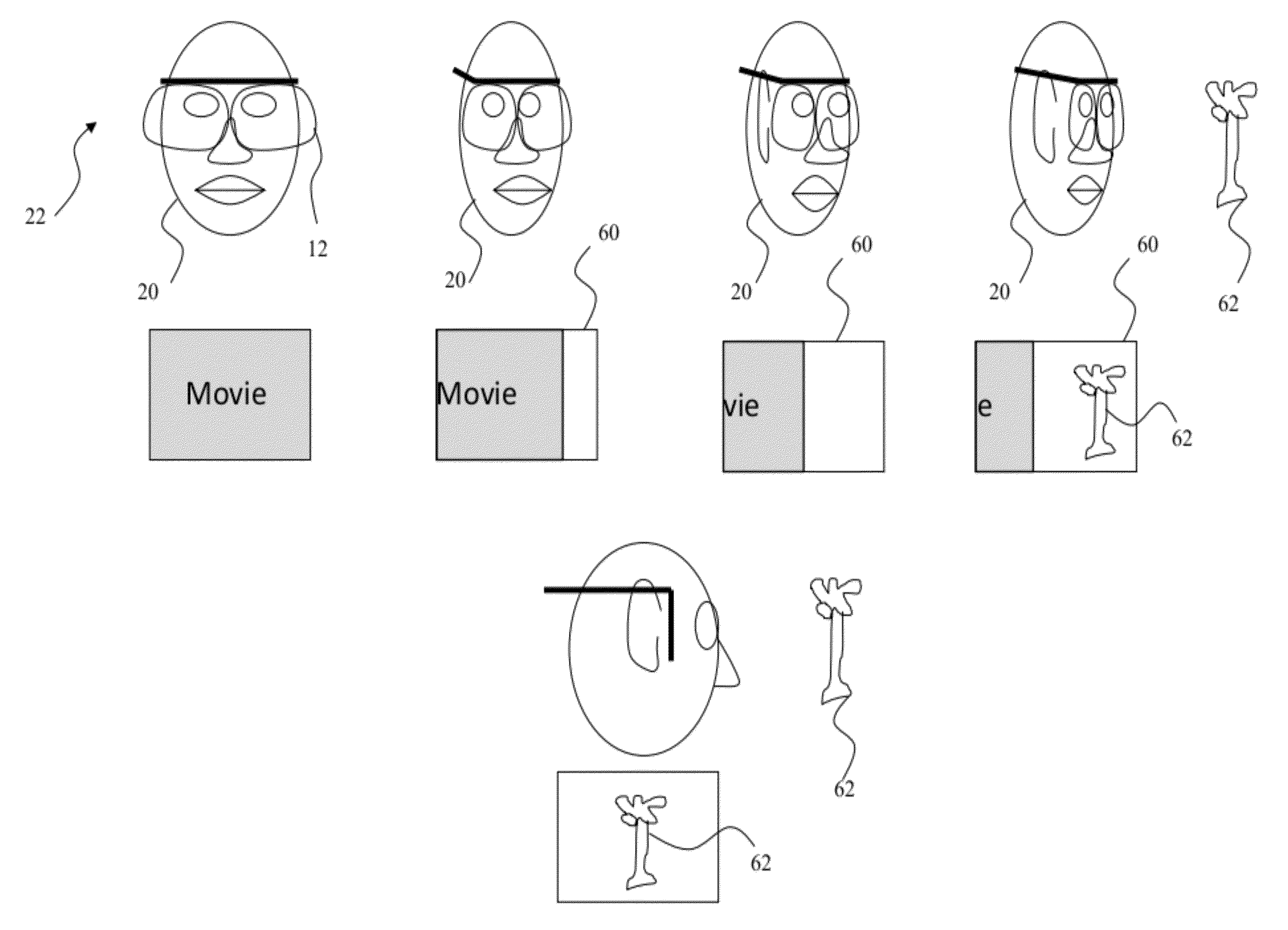 Switchable head-mounted display transition