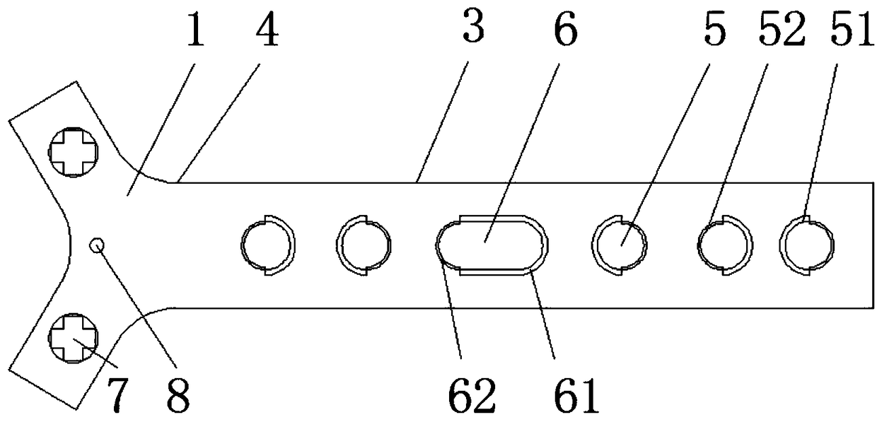 Locking plate with conical flower-shaped holes