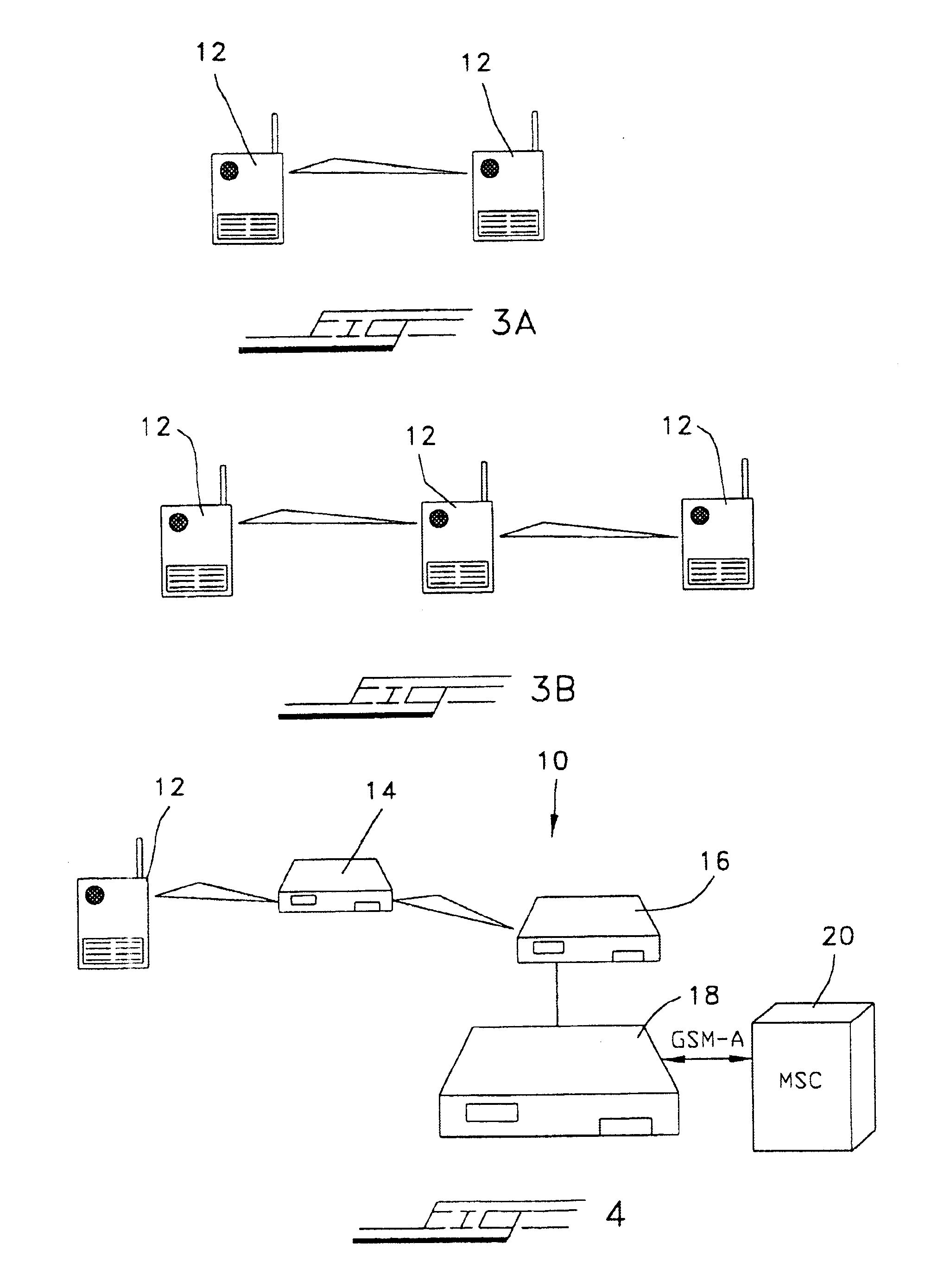 Ad Hoc peer-to-peer mobile radio access system interfaced to the PSTN and cellular networks