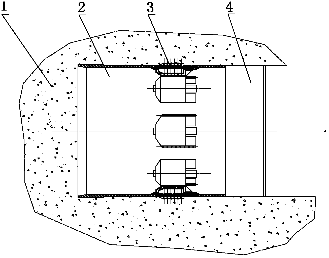 Multi-spiral self-driven walking type tunneling device and method