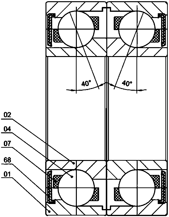 Bearing used for automobile oil-free air compressor