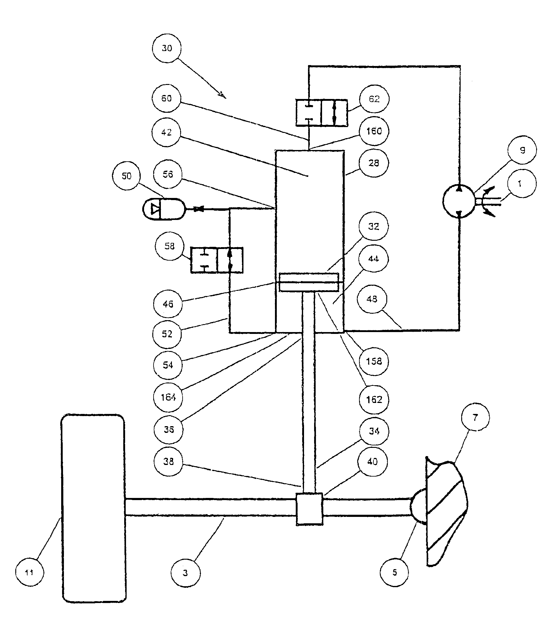 Hydraulic suspension strut for an amphibious vehicle