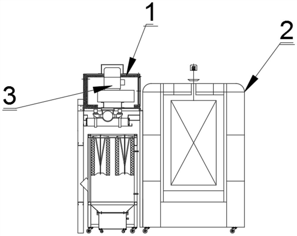 A powder spraying device and control method