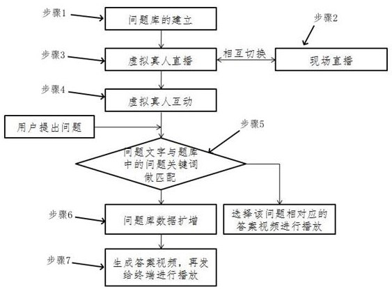 Method and system for mixed use of virtual real persons during live video broadcasting