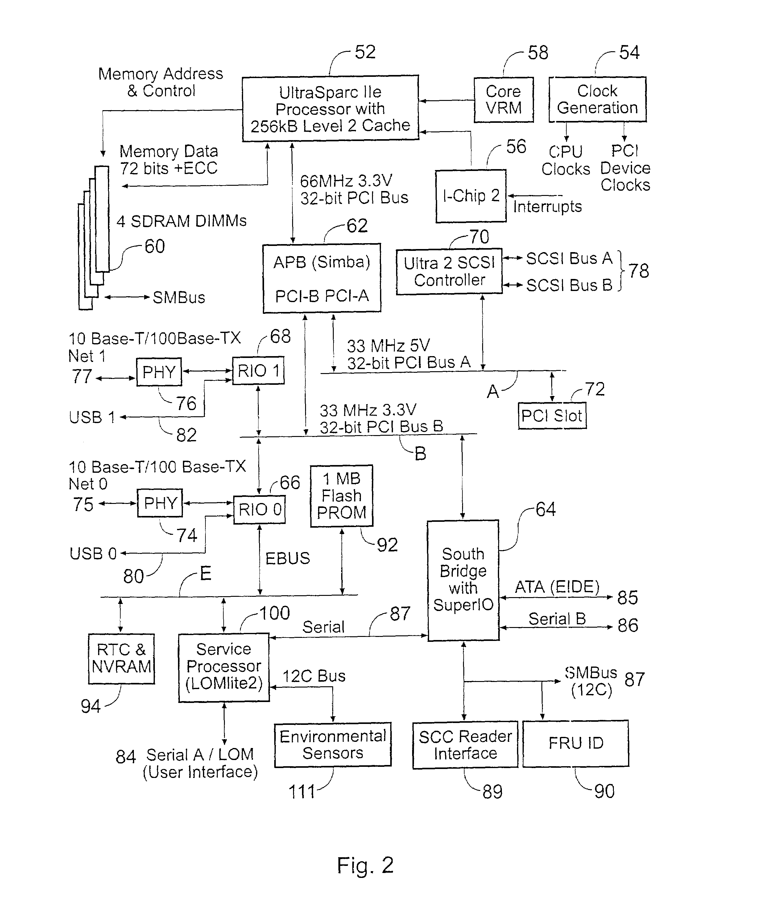 Service processor and system and method using a service processor