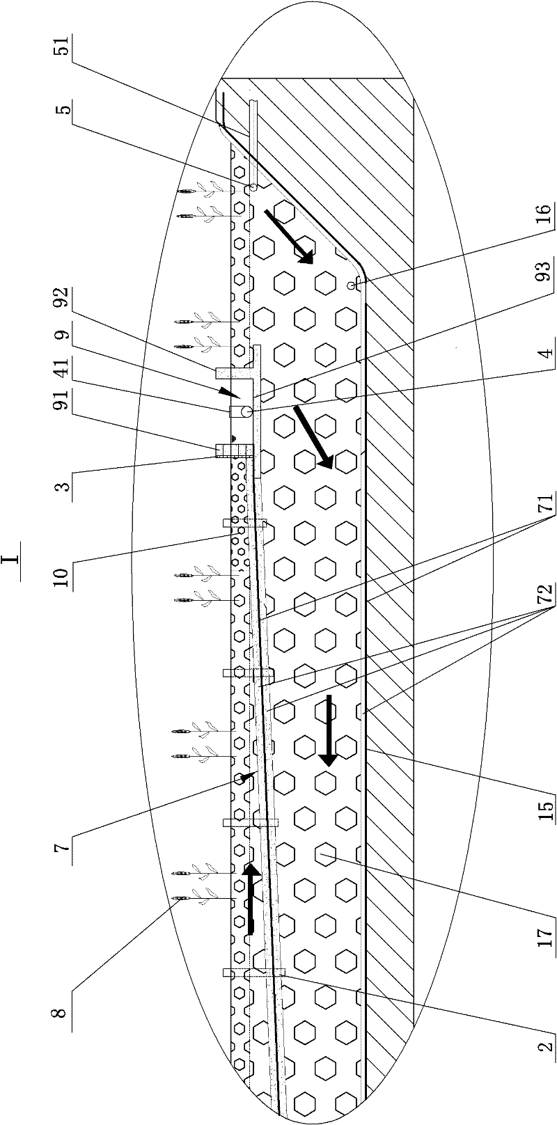 Compound underflow constructed wetland system