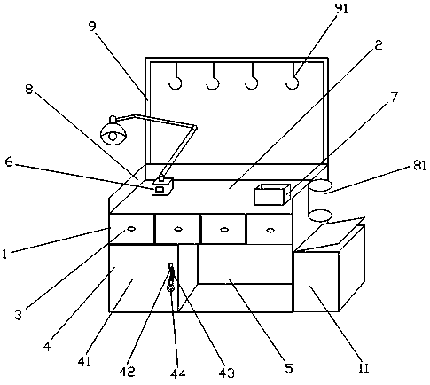 Dermatosis disinfection operation table for nursing