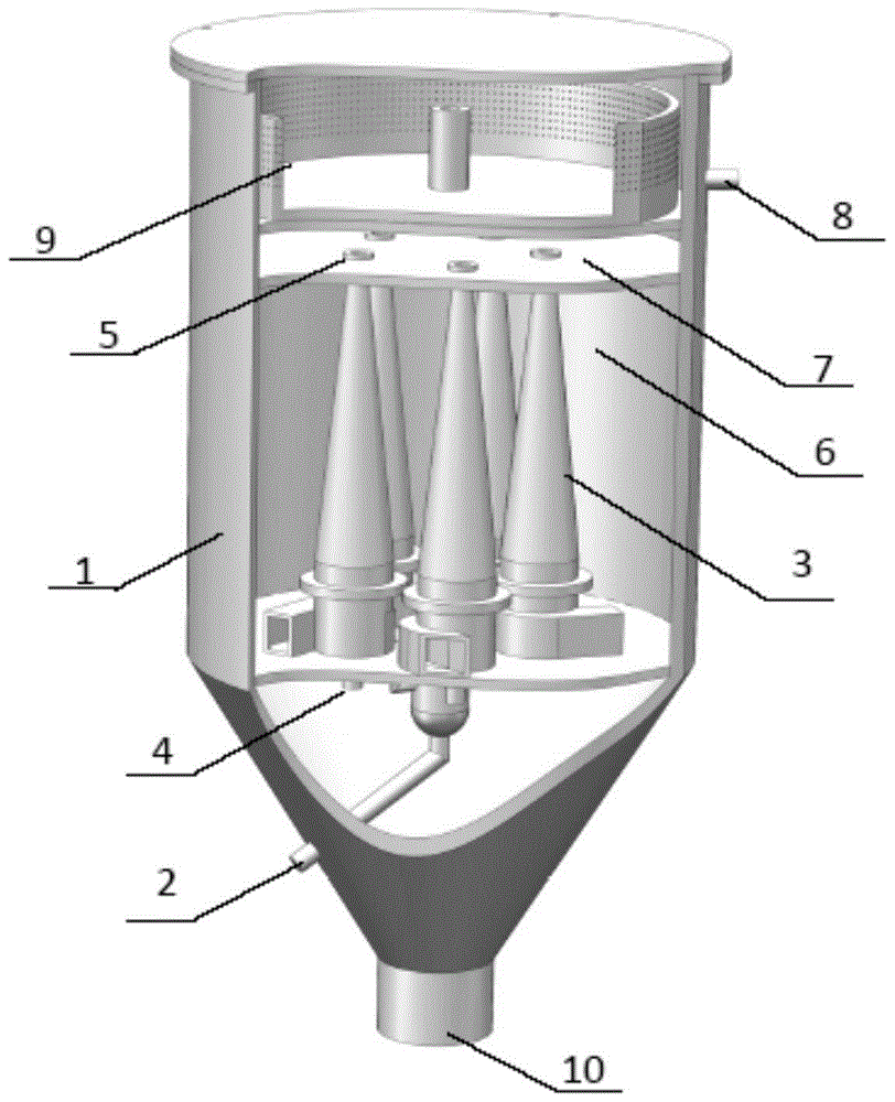 Method and device for cyclone purification of coolant in boron removal section of boron recovery system