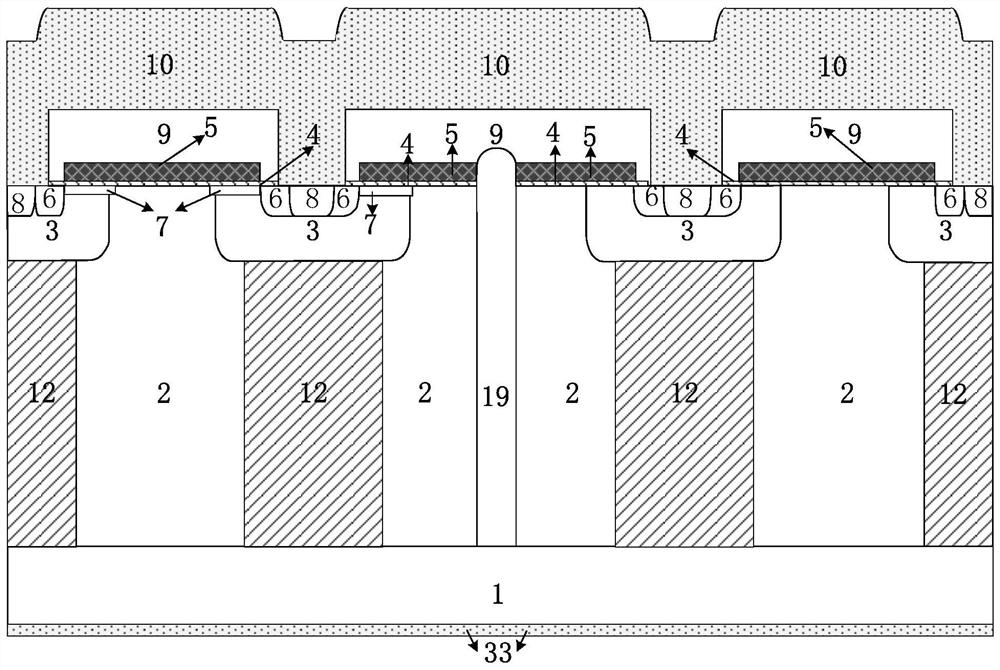 Superjunction-based integrated power device and manufacturing method thereof