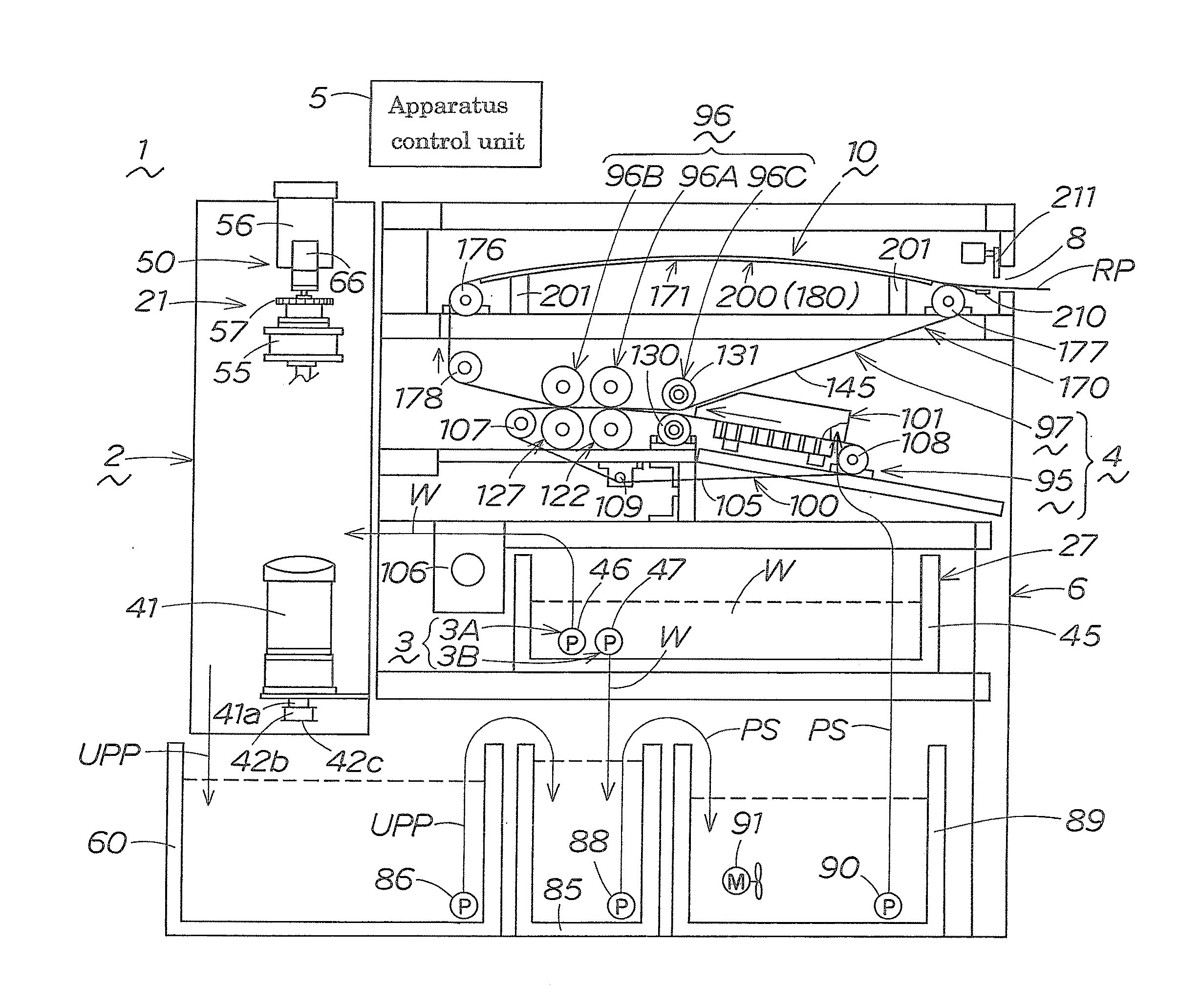 Recycled paper smoothing device for used paper recycling apparatus