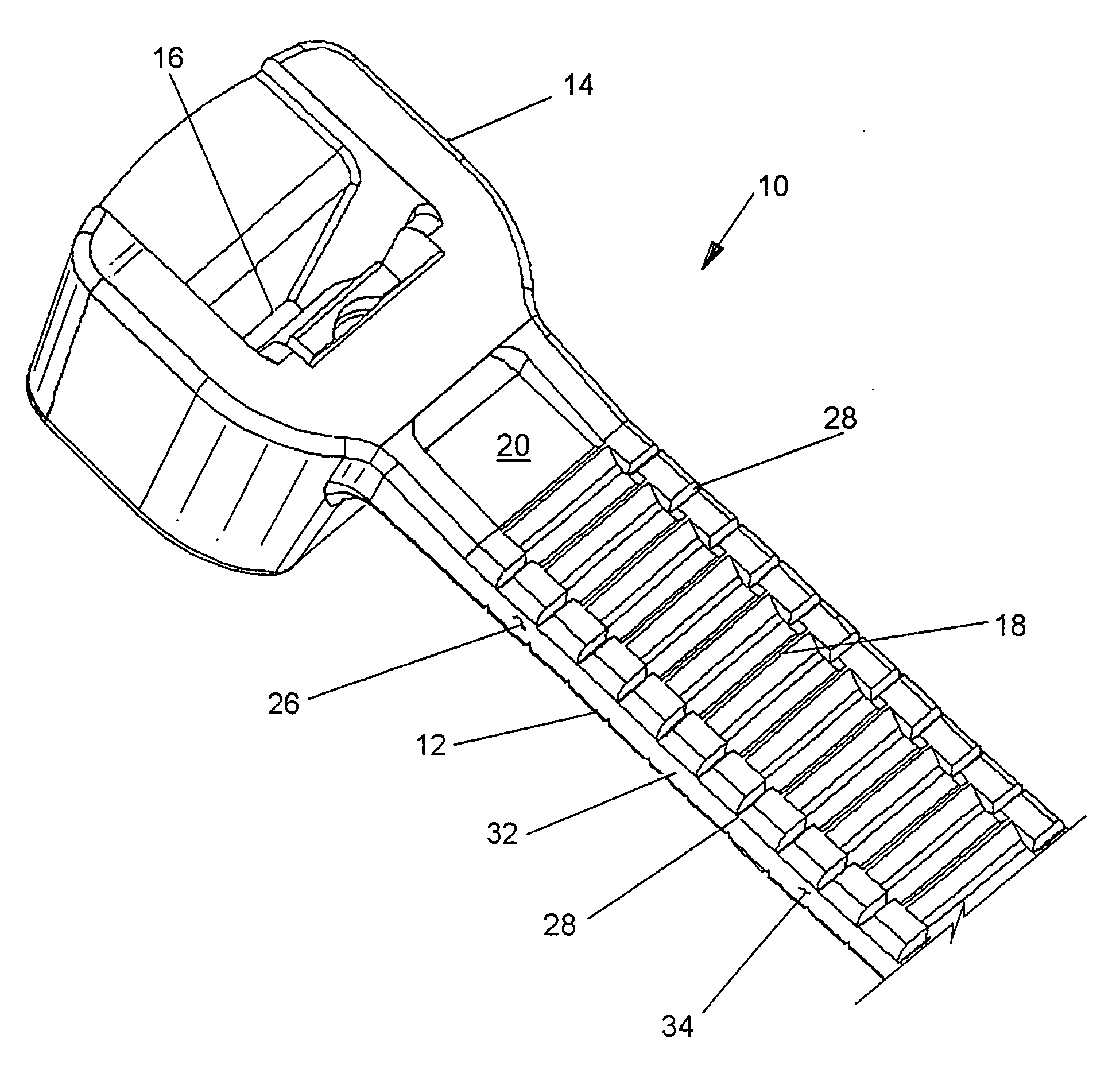 Cable tie having detachable tail