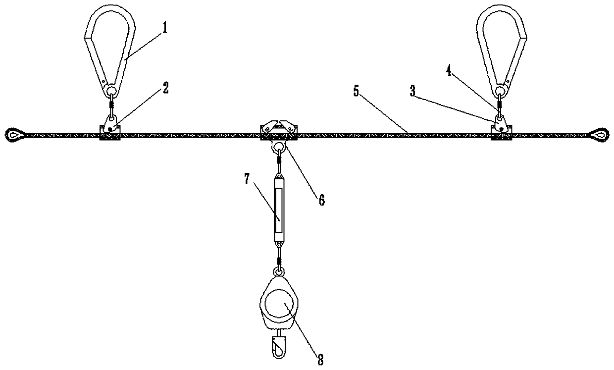 Falling-preventing safety protection device with adjustable work range