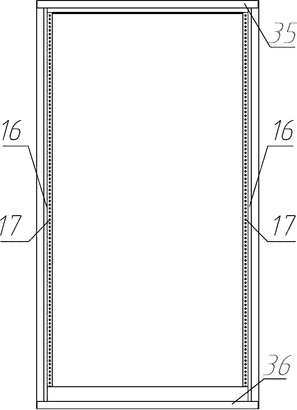 Upright section for cabinet