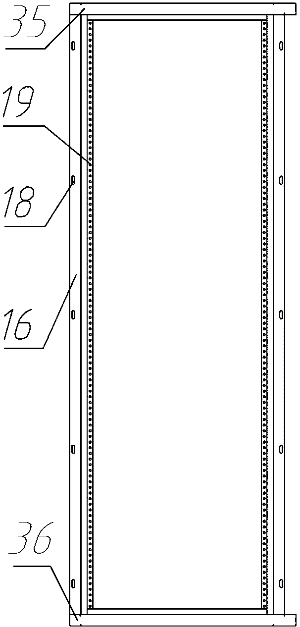 Upright section for cabinet