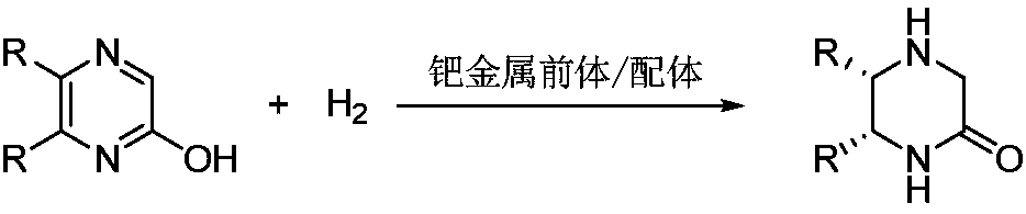 Method of asymmetric hydrogenation synthesis of chiral lactam by catalyzing 2-hydroxypyrazine compound with palladium