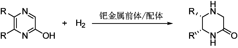 Method of asymmetric hydrogenation synthesis of chiral lactam by catalyzing 2-hydroxypyrazine compound with palladium