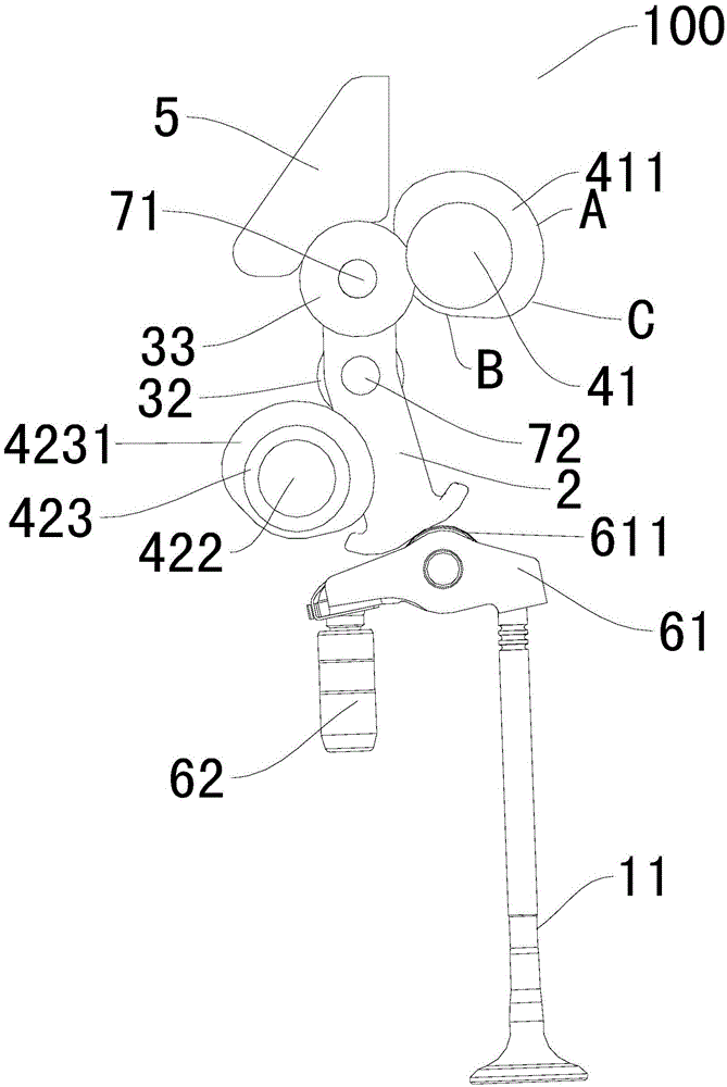 Valve train for engine and vehicle having same