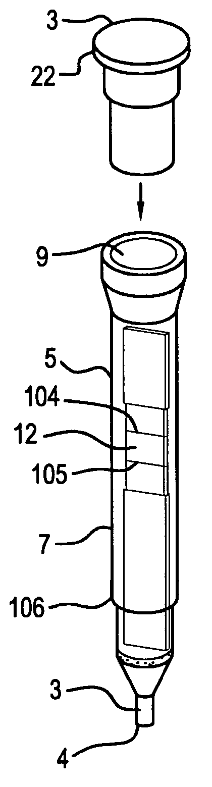 Specimen collecting, processing and analytical assembly