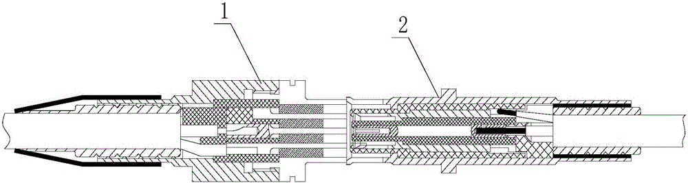 Sealing type double coaxial contact