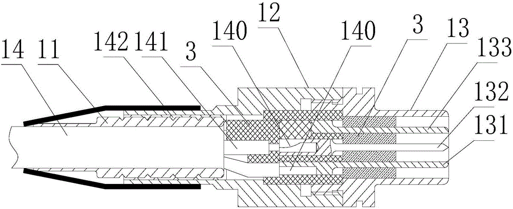 Sealing type double coaxial contact