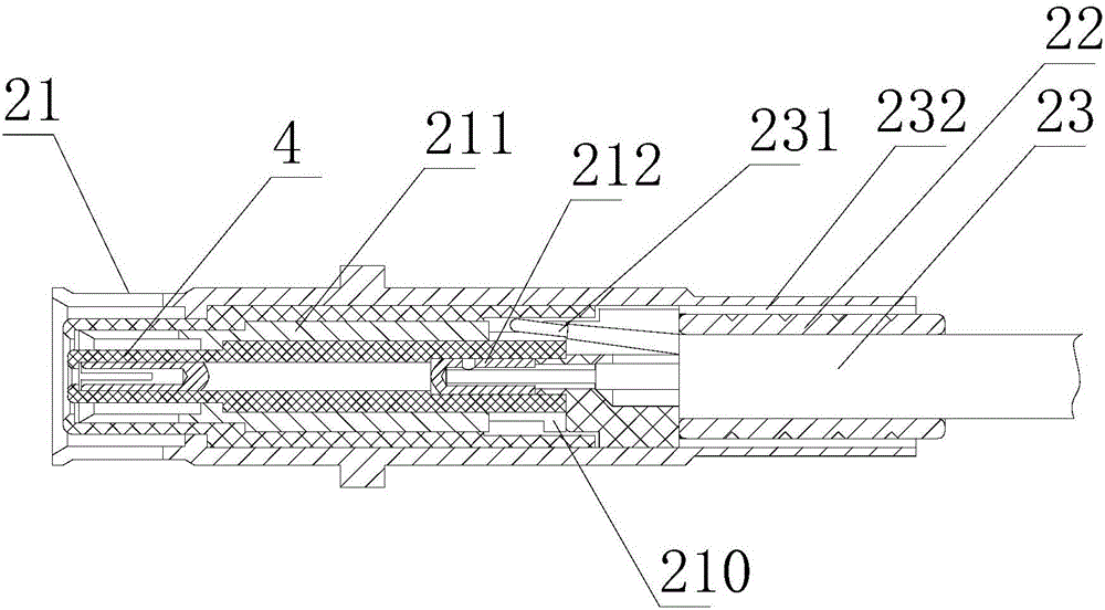 Sealing type double coaxial contact