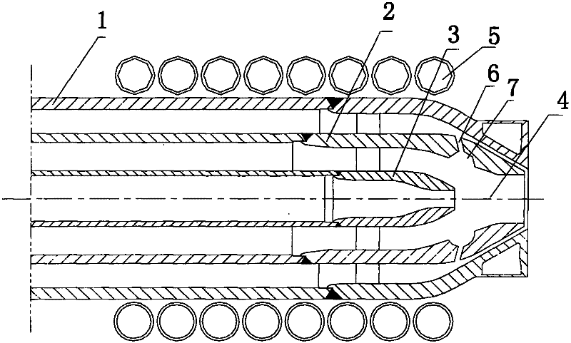 Process burner of water-coal slurry gasification furnace