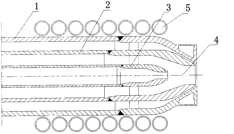 Process burner of water-coal slurry gasification furnace