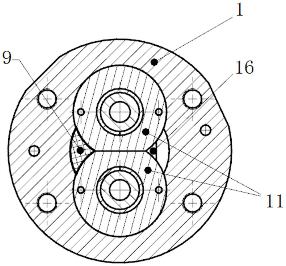 Axial compensation mechanism for improving volume efficiency of sea water pump and sea water pump