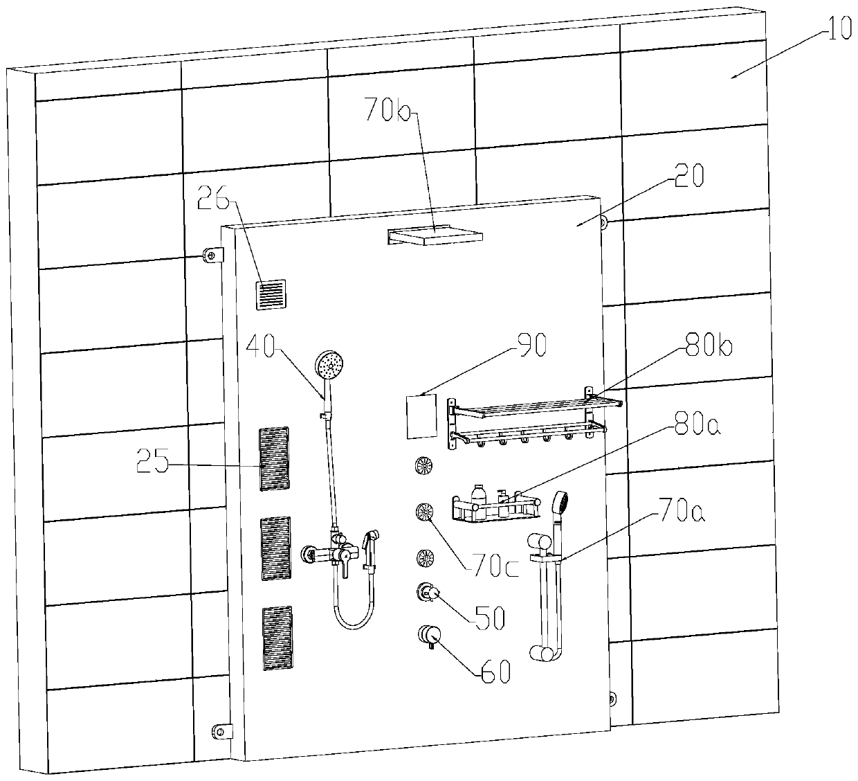 Integrated shower wall