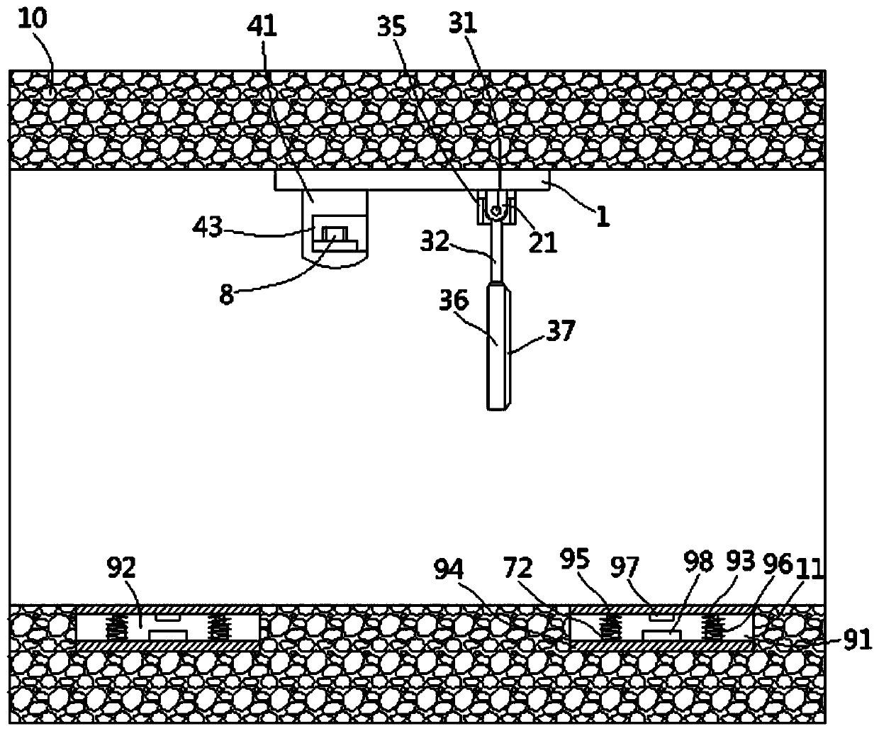 An adjustable safety warning device for mines