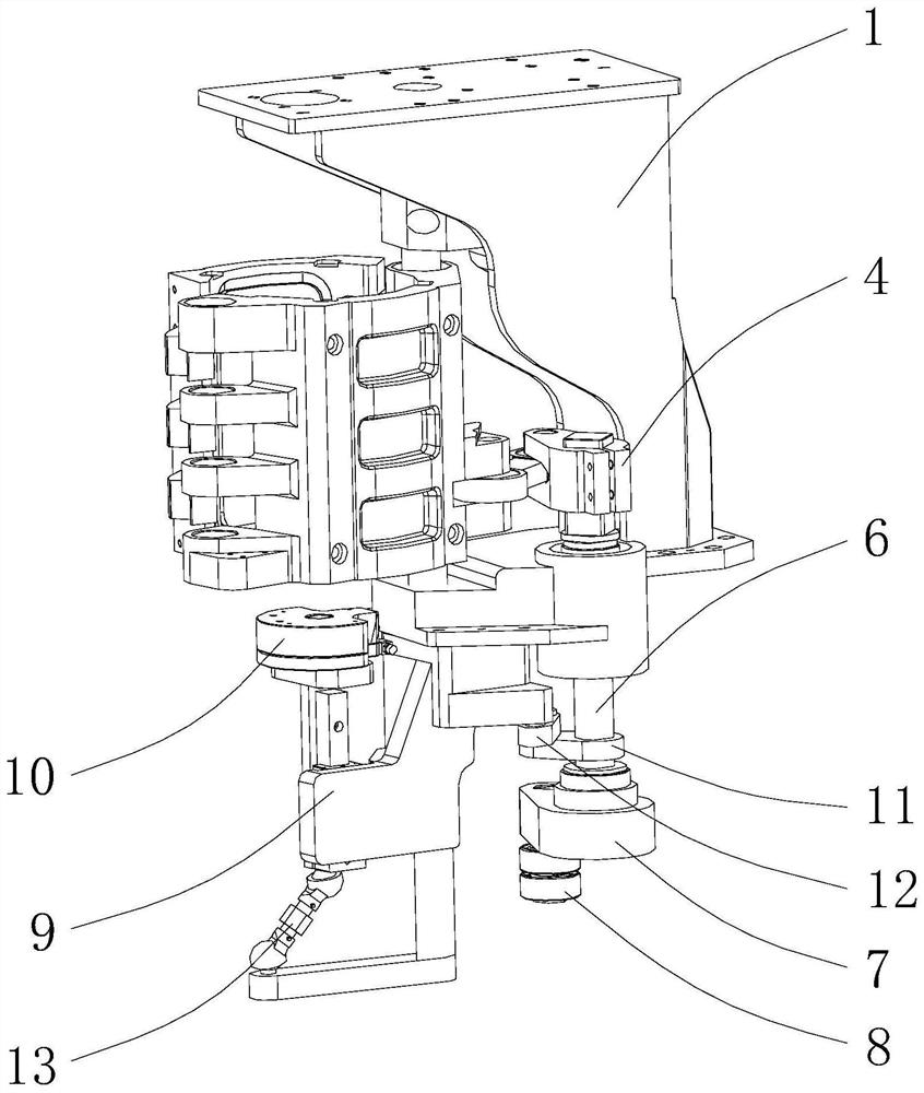 Jointed connecting link mechanism with linkage between moving side mold and bottom mold of bottle blowing machine