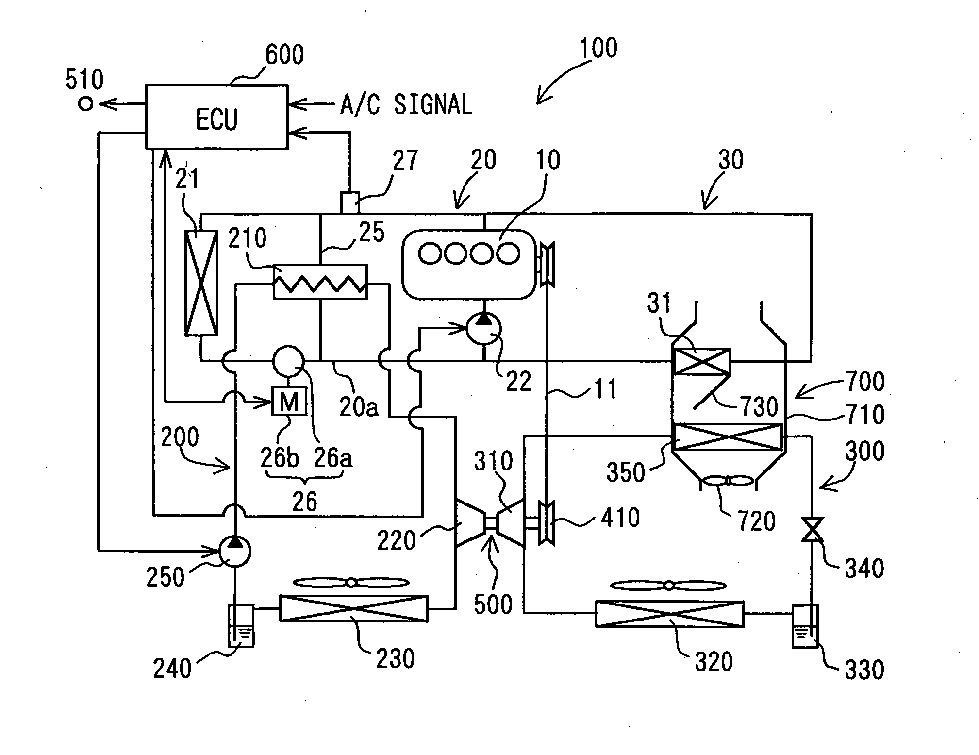 Waste heat recovery system of heat source, with rankine cycle