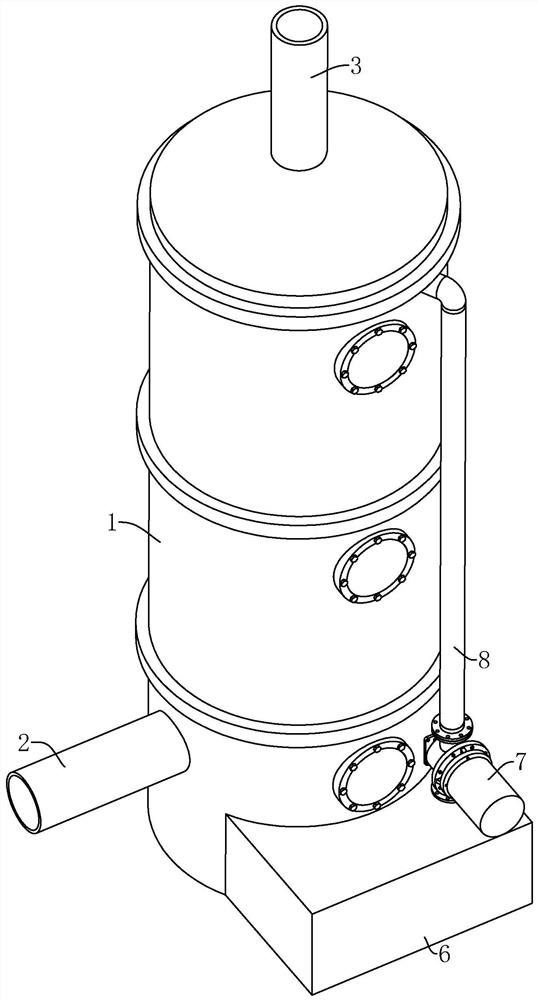 A spray tower for oil fume treatment system