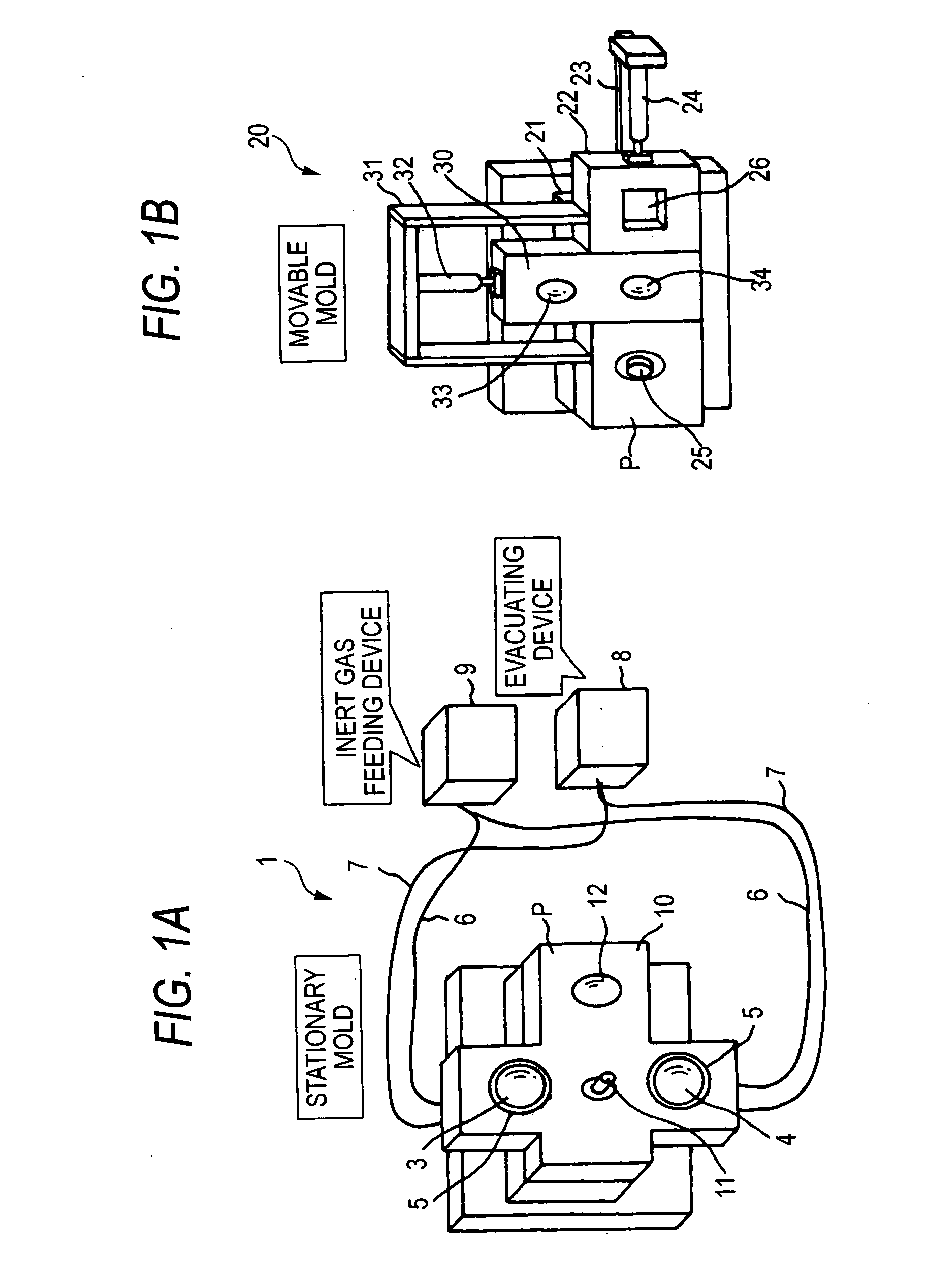 Method and apparatus for forming hollow moldings having thin film on inner surface