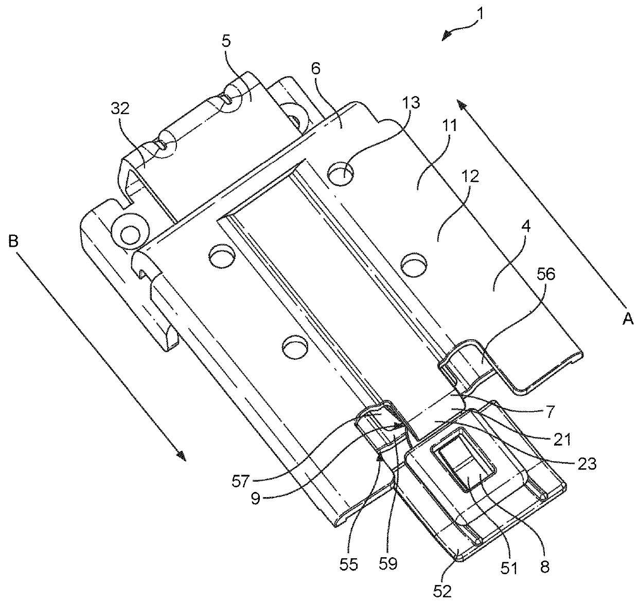 A detachable coupling arrangement for  connecting a handle to a utensil