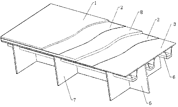 Factory-made orthotropic steel plate and composite combined deck structure