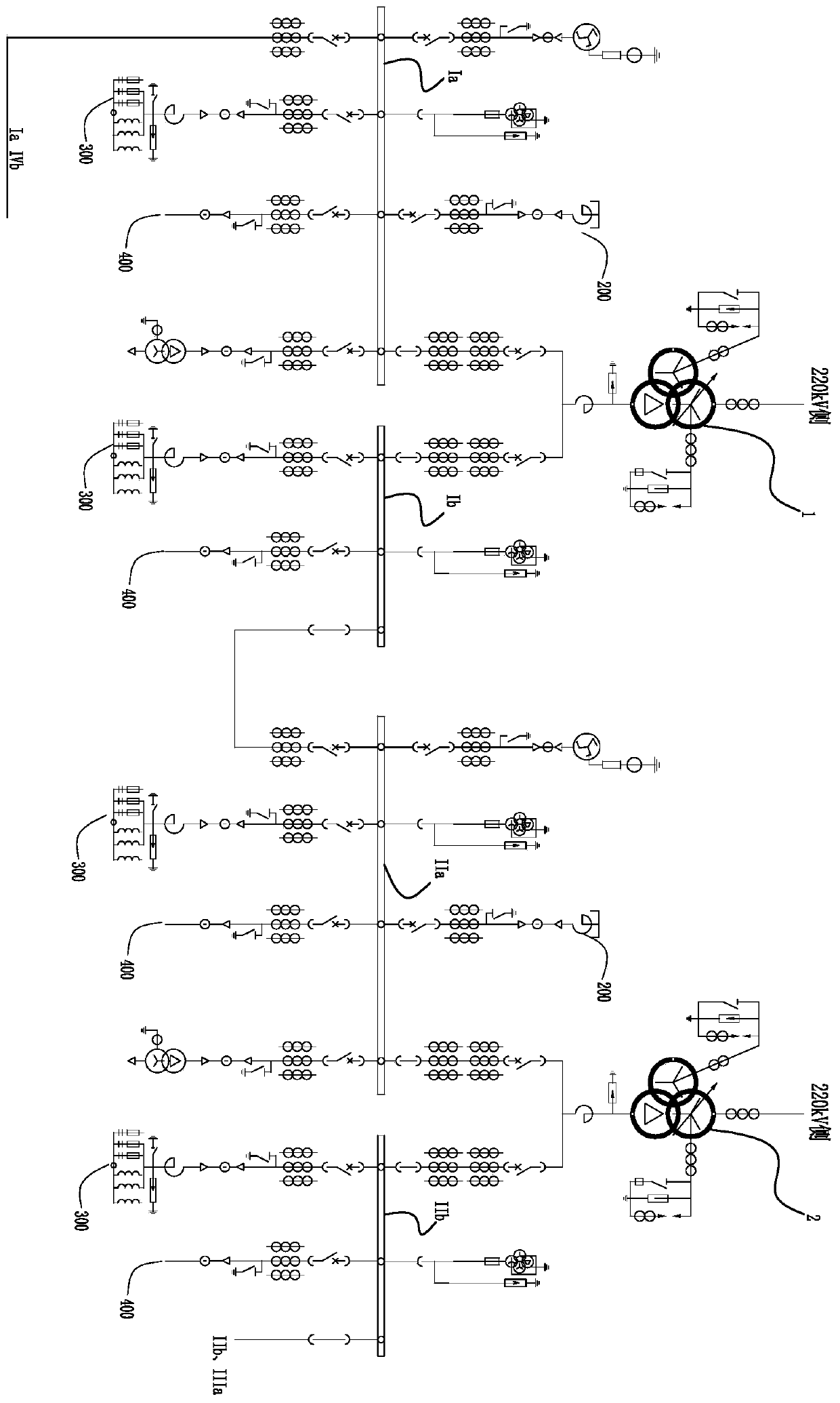 Single-bus wiring structure