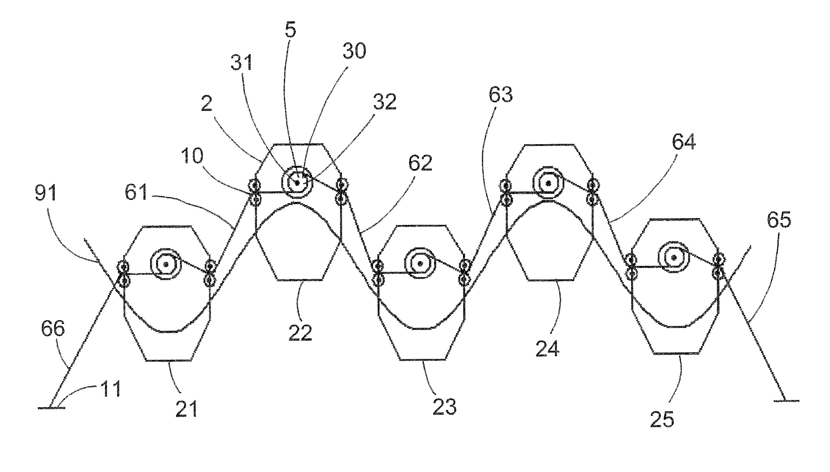 Matrix sea wave power generating device