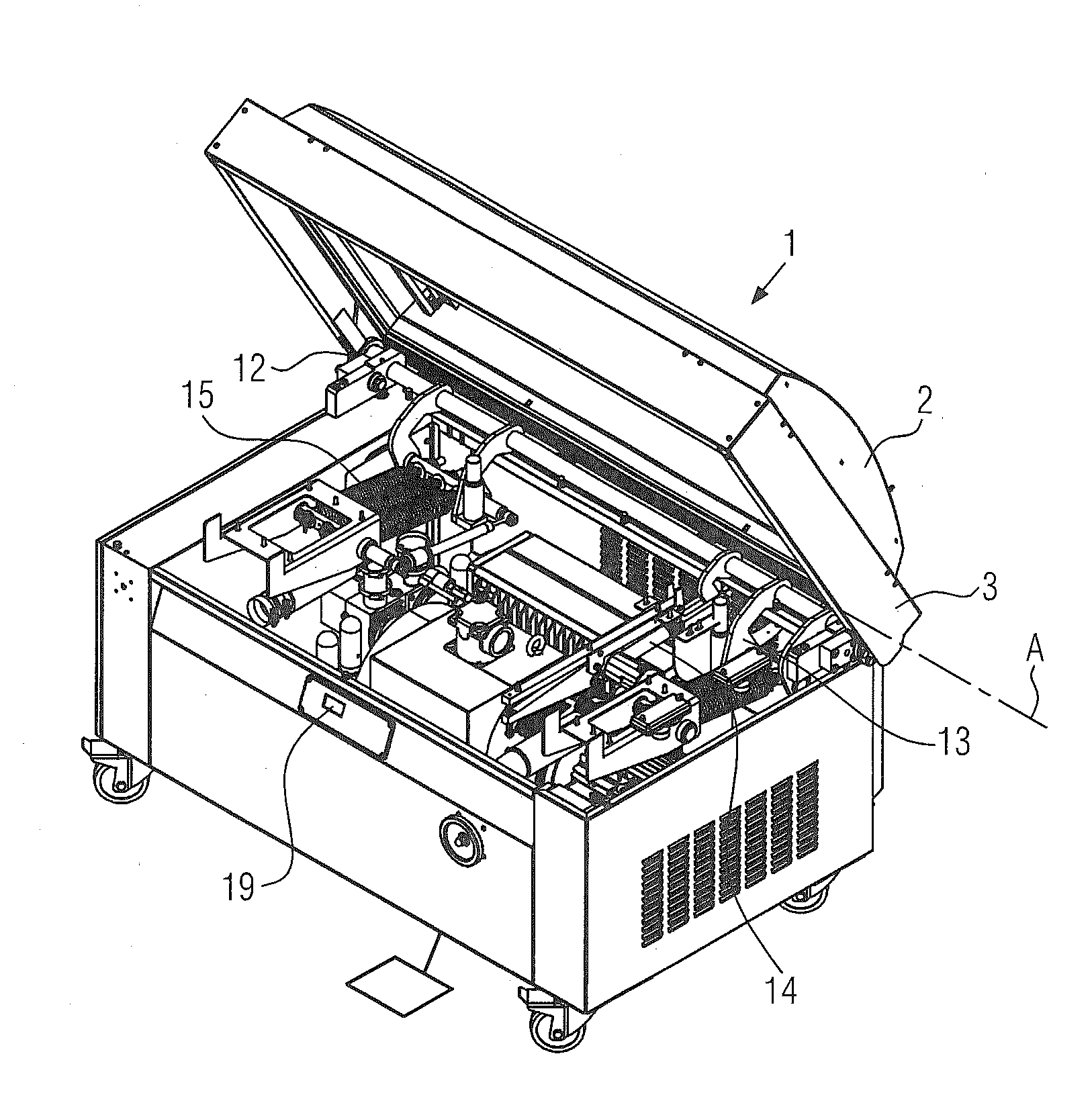 Vacuum chamber machine with spring fracture detection