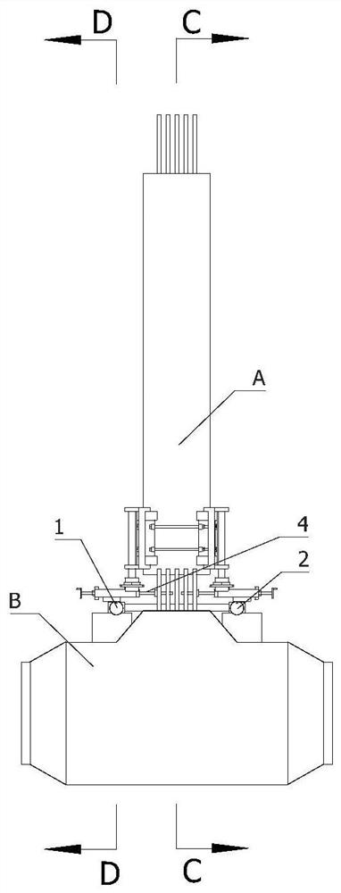 Integral building equipment for stand column and reinforcing section of integrated bridge underground pipe gallery