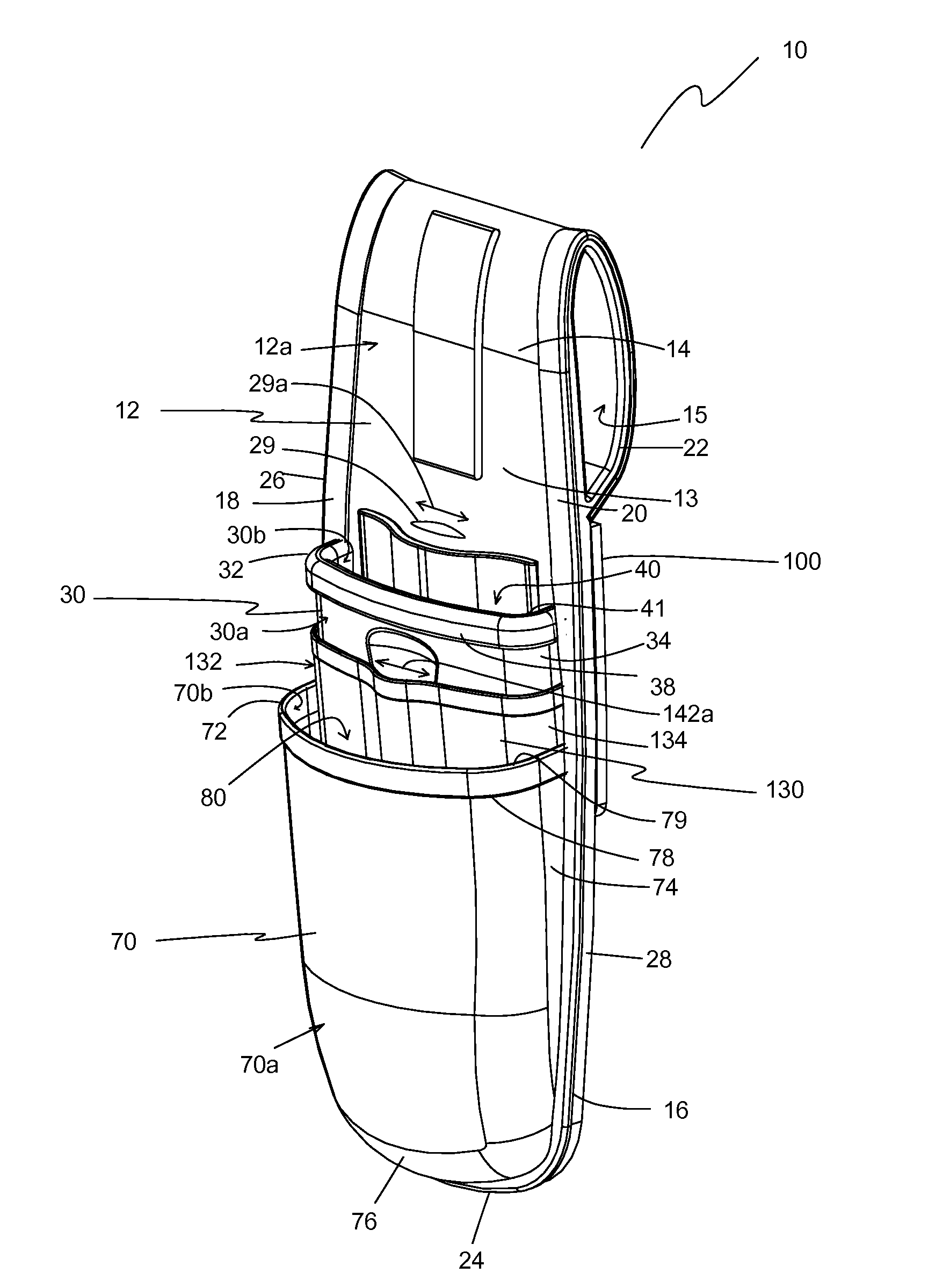 Double tool pouch with retractor pockets