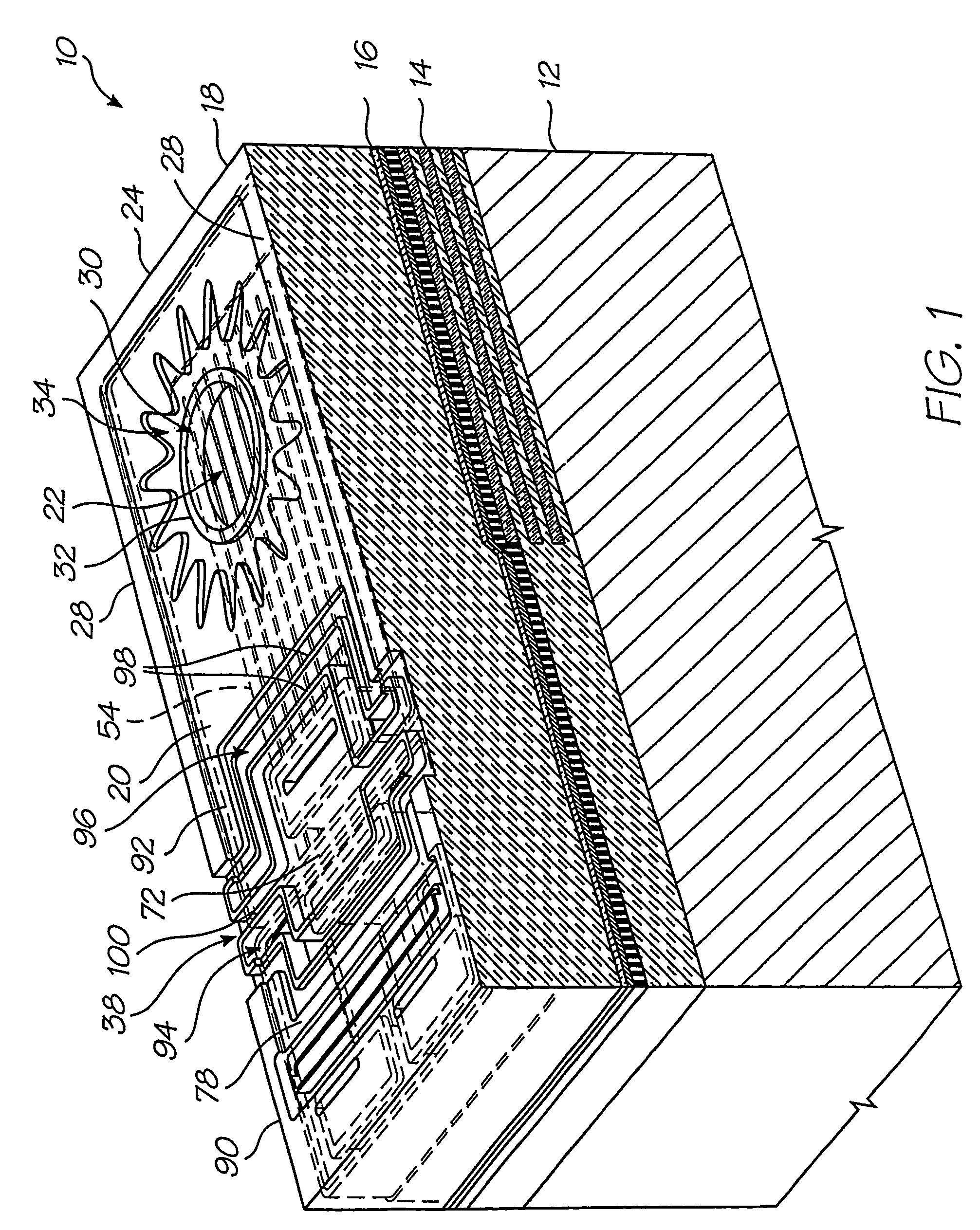 Discrete air and nozzle chambers in a printhead chip for an inkjet printhead