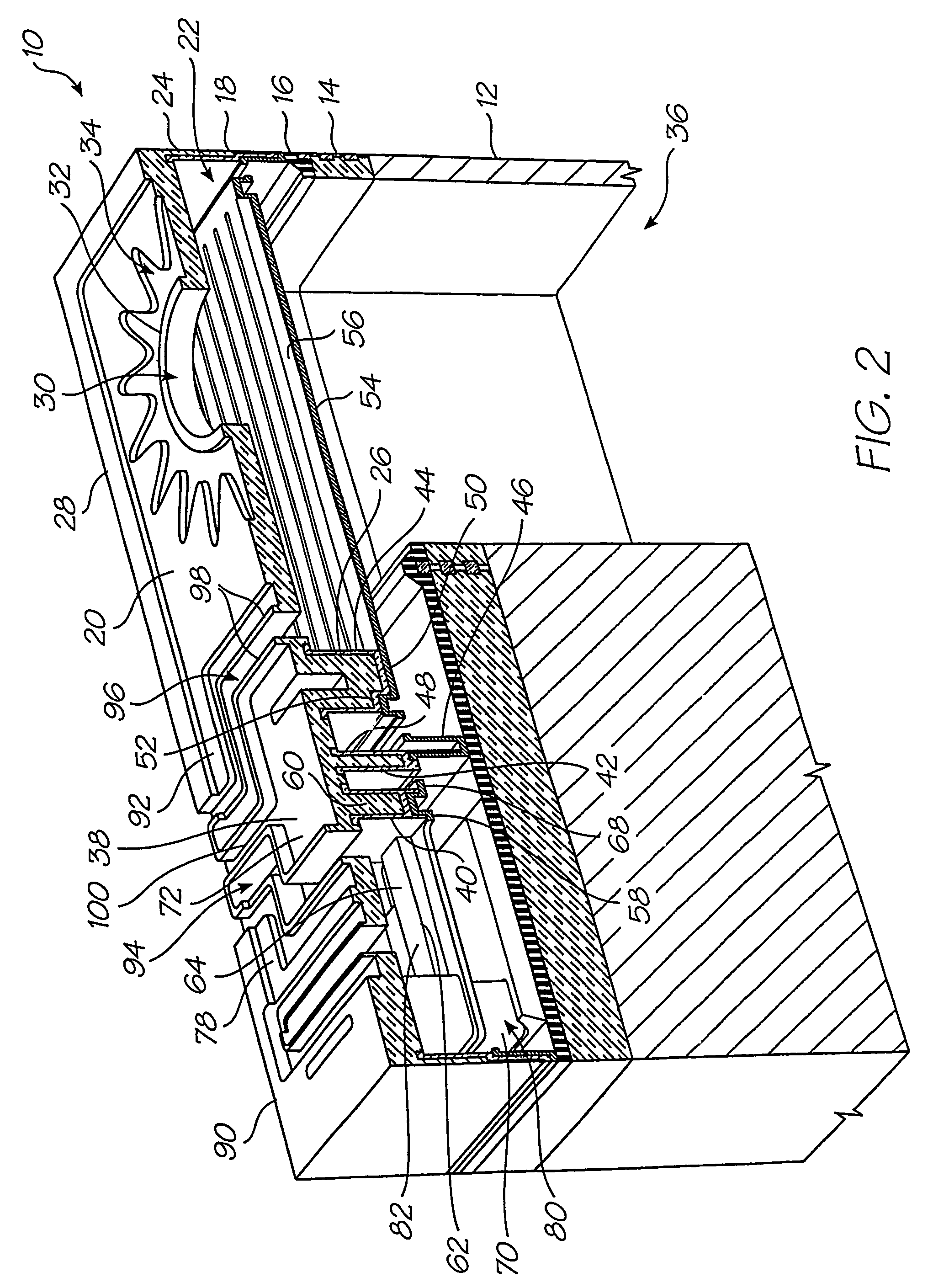 Discrete air and nozzle chambers in a printhead chip for an inkjet printhead