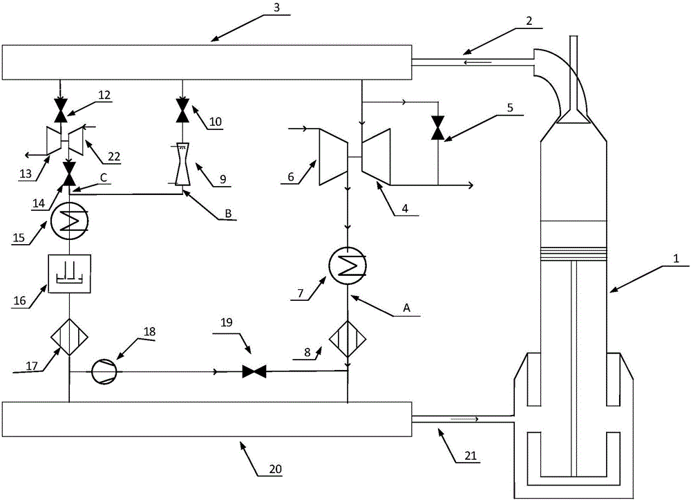 Twin-turbo EGR system and method for ship two-stroke diesel engine