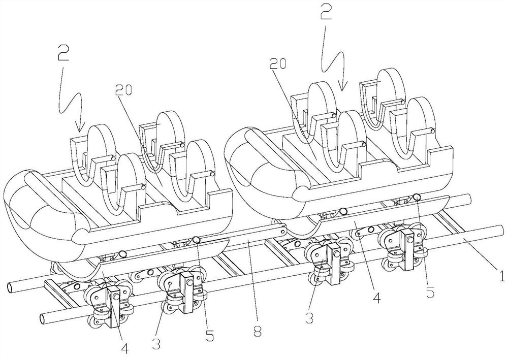 Roller coaster with slidable passenger device